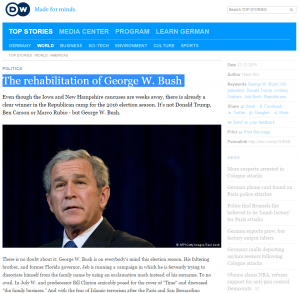 The rehabilitation of George W. Bush by Hans Klis