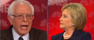 Screenshot Democratische debat in februari Foto YouTube / MSNBC
