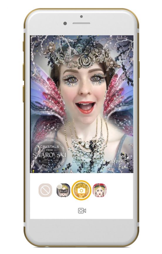 AR filters in YouCam Apps with Swarovski crystals Photo Business Wire